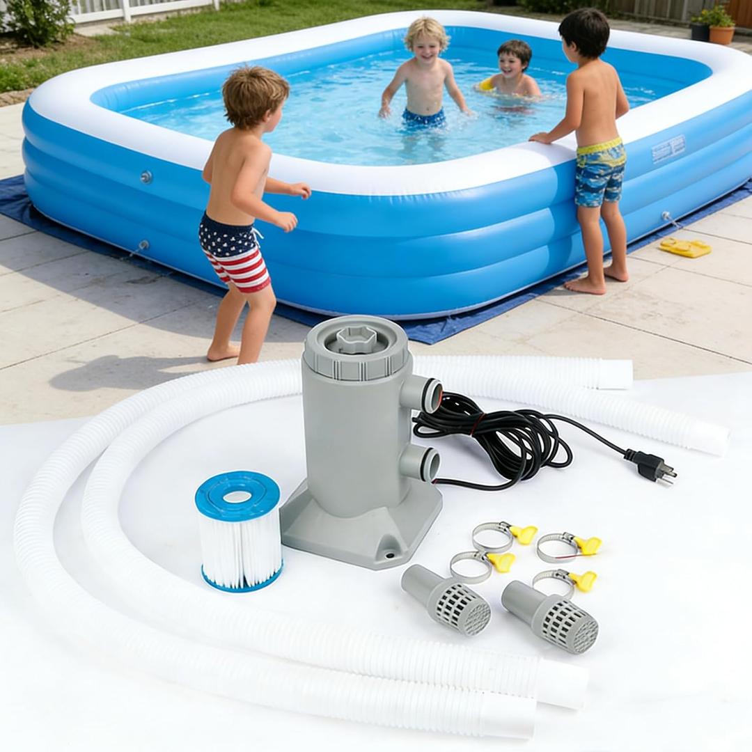 Small Pool Pump and Filter Kit, Powerful 530 GHP Above Ground Pool Filter Pump Quickly and Cleanliness of Your Pool Water, Pool Pumps for Above Ground Pools