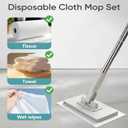 Snap Grip Mini Mop - No Wash Lazy Sweeper Mops, Zero Touch Disposable Dust Mop (Long Mop)