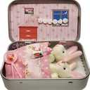 Little Pocket Bunny,Pocket Bunny Tin Easter Basket Box Mini House Pink