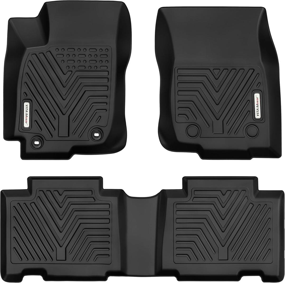 YITAMOTOR Floor Mats TPE-LITE Compatible with 2013-2018 Toyota RAV4 Standard Models (Nor for Hybrid or Prime), Custom Fit 1st & 2nd Row Floor Liners, All-Weather Protection Black