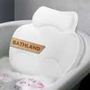 Bath Pillows for Tub - Luxury Bathtub Pillow Neck, Head, Back Support, Soft 4D Mesh Fabric and Non-Slip Suction Cups & Quick Dry, Fits All Tubs, Bath Soaking Accessories Spa Gifts, White