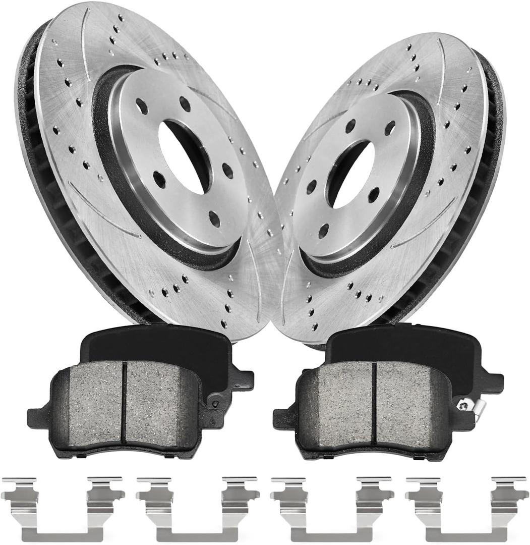 Anpulsero Automotive Replacement Brake Kits Front Brake Pads and Rotors Kit Compatible with 2004-2008 Chevrolet Malibu, Brakes and Rotors Anti-rust Oil Protected 55093 D1028-7932 Brake Kit 11.7in