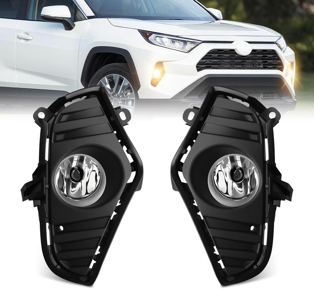 Halogen Fog Lights,For 2019-2025 Toyota Rav4, Front Bumper Fog Lamp Assembly kit, Plug and Play,Easy to Install,Include Fog Wiring Harness