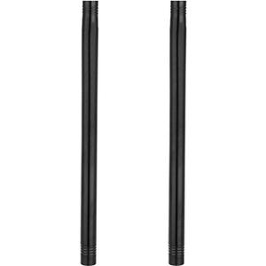 1FT Stainless Steel Extension Rods for 1 Inch Diameter Black Curtain Rod Kit - Easy to Install for Extending Curtain Rods - Black (2 Pack)