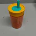 Owala Kids Insulation BPA-Free Plastic Tumbler with Spill Resistant Flexible Straw, Easy to Clean, Kids Water Bottle, Great for Travel, Dishwasher Safe, 15 Oz, Orange and Peach (Watermelon)