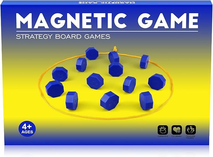 Magnetic Chess Game with Full-Size Stones, Magnet Game with String, for Family & Party & Travel & Camping, Puzzle Strategy Games, 2 Player Games for Kids & Adults