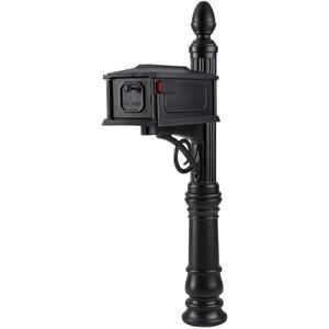 Architectural Mailboxes Stratford Plastic Mailbox and Post Kit, SC000BAM, Black, Medium Capacity