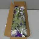 Geegoods Artificial Flowers Plants for Outdoors, 4 Bundles UV Resistant Fake Faux Petunias for Outdoor Planters Patio Front Porch Balcony Garden Decor (Purple White) Vase Not Included