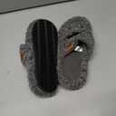 EverFoams Womens Fuzzy Open-toe Slippers Soft Comfy Memory Foam Indoor House Shoes (5-6, Cool Gray)