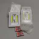 VIBELITE LED Night Light Switch, 12 Total Batteries Included, 200 Lumen Wireless COB LED Switch Light, Under Cabinet, Shelf, Closet, Garage, Kitchen, Stairwell and Emergency, Battery Operated, 4 Pack (White)