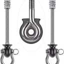 Dolibest Set of 2 Permanent Antirust Stainless Steel 304 Heavy Duty Swing Hangers, Playground Porch Yoga Seat,for Wood and Steel Beam Yoga Hammock Chair Punching 1500LB Capacity,180 Swing,9.64'' (Silver 9.67'' 2 Pack)