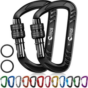 12kN (2697 lbs) Heavy Duty, Locking, Auto Locking, Wiregate Carabiner Clips, for Securing Pets, Outdoor, Camping, Hiking, Hammock, Dog Leash Harness, Keychains