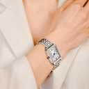 Women's Vintage Rectangular Watch, Elegant Roman Numeral Dial Quartz Watches for Women, Dainty Gold Ladies Watch, Birthday Watches Gifts