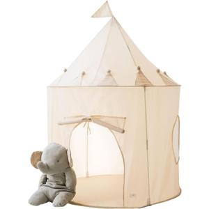 3 Sprouts Kids Play Tent - Sustainable Recycled Fabric  Fun Spacious Childs Playhouse for Indoor Games for Boys & Girls - Durable Fort Pop Up House for Toddlers & Children Age 3-10 - Beige