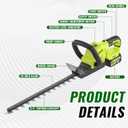20V 22-Inch Hedge Trimmer Cordless with 2x5.0Ah Battery & Charger