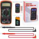 Digital Multimeter Voltmeter Battery Voltage Multi Tester Continuity Ohm Volt Amp DC AC Current Resistance Diodes 2000 Counts Electrical Test Meter with Leads Backlight LCD Display