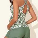 Summer Mae Maternity Two Piece Swimsuit Tankini High Waist Pregnancy Bathing Suit with Pockets Cross Back Swimwear (12, Garden Veil Bliss)