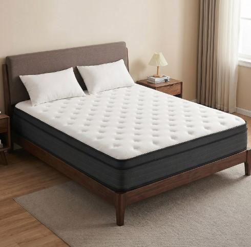 Full Size Mattress, 12 Inch Hybrid Memory Foam Mattress in a Box, Pressure Relief