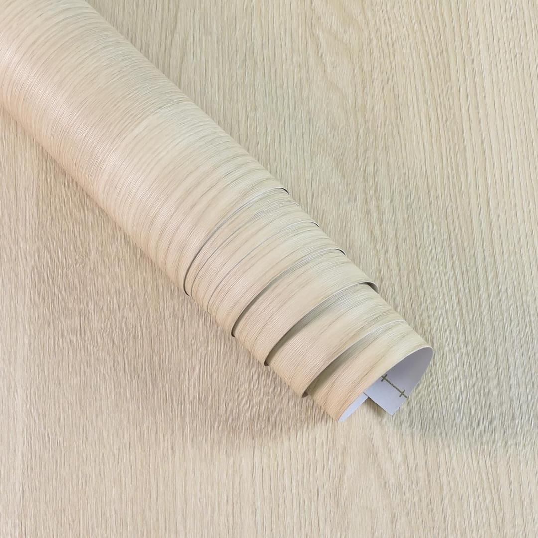 Beige Cherry Wood Wallpaper Peel and Stick Wallpaper Thick Wood Grain Contact Paper for Cabinets Countertops Waterproof Self Adhesive Light Wood Contact Paper Vinyl Wall Paper 15.74" x 118"