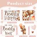 Baby Shower Sign Decorations Decal We Can Bearly Wait Sign for Backdrop Gender Reveal Party Decoration for Balloon Arch Boy or Girl Sticker Baby Bear Welcome Signs for Pregnancy Party Photo Background, Red Brown