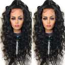 Deep Wave Lace Front Wigs 13x4 Body Wave Lace Front Wigs for Women Synthetic HD Lace Front Wig Pre Plucked Natural Hairline Glueless Frontal Wigs for Women