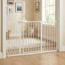Extra Wide Baby Gate, 52.7-57.5 Inch, Large Walk Through, White Metal, Pressure Mounted, Long Safety Dog Gate for House Doorways & Stairs, 30 Inch Tall