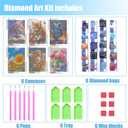 geesfayan 6 Pack Diamond Painting Kits for Adults Beginners 12x16 inches DIY Diamond Art with 6 Designs:Tree,Cat,Butterfly,Sunflower,Highland Cow,Flower Home Wall Decor