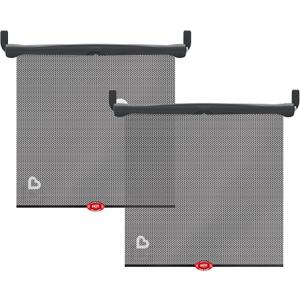 Munchkin Brica Sun Safety Car Window Shade with Heat Alert, Helps Block UVA/UVB Rays, 2 Pack, Black
