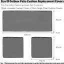 Lounsweer 3 Pcs Outdoor Cushion Covers Patio Cushion Replacement Covers 2 Covers 18 x 18 x 2 and 1 Cover 42 x 18 x 3 for Patio Furniture Outdoor Washable Water Resistant for Couch Sofa (Dark Gray)