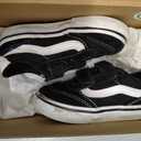 Vans Toddler Brooklyn LS V Shoe - Comfortable Walking Sneakers for Boys & Girls. Suede/Canvas Black/White. 6.5