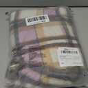 SOLY HUX Women's Plaid Checkered Pants Flannel Pajama Pants Lounge Wide Leg Baggy Sweatpants with Pockets (Violet Purple Plaid)