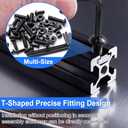 260PCS M3 M4 M5 T Slot Nut Screws Kit, T Nuts and Bolts Assortment Kit for 2020 Series Aluminum Profile, Mlok Screws Nuts Replacement