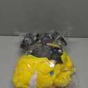 Halloween Yellow Hazmat Suit Cosplay Costume for Adult Men,Hazmat Jumpsuit Cosplay Costume Gas Mask Props Gloves (Medium)