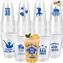 JOYIN 24 Pcs 16OZ Graduation Party Plastic Cups (Blue), 24 Designs Disposable Cups for Class of 2025 Graduates, Tableware Bulk for High School College Graduation School Grad Party Supply Decor