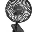 7'' Portable Clip on Fan, 10000mAh Rechargeable Battery Operated Table Fan, Max 40H Cooling,4 Speeds Auto Oscillating Desk Fan with Sturdy Clamp for Camping Outdoor Travel RV Home Office Hurricane