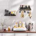 Floating Shelves for Wall of 2 - Display Shelf Organizer for Decor Storage, 2-Tier 16.9" Floating Shelf for Bathroom, Living Room, Bedroom and Entryway Rustic Brown