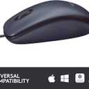 Logitech B100 Wired Mouse for Computer and Laptop, USB Corded Mouse, Right or Left Hand Use - Black