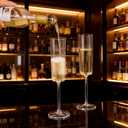 Ciaell 24 Pack Plastic Champagne Flutes - Clear 6 Oz Disposable Champagne Glasses - Square Plastic Toasting Glasses for Party Birthday Anniversary Wedding