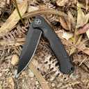 XIPHIAS Flipper Pocket Knife - 3.5" D2 Steel Blade, G10 Handle, EDC Folding Knife for Camping/Hiking | Compact Design & Pocket Clip | XBJ2207-1 (Black)