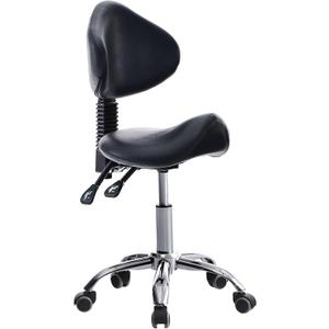 Saddle Stool with Wheels Ergonomic Rolling Chair for Nail Tattoo Artist Barber Dentist Clinic Shop Home Massage Facial Office,Adjustable Hydraulic Stool (Black), 20.4*20.4*38.78
