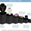 Jetec Hexagonal Jewelry Display Risers Hexagonal Market Display Risers Stands Acrylic Showcase Acrylic Stand for Jewelry Model Figures Decoration, 6 Sizes(Black,6 Pieces)