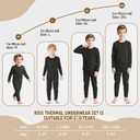 American Trends Boys Thermal Underwear Set Toddler Long Johns Set Fleece Lined Base Layer Winter Thermals Sets for Kids (Large(100) / 3T-4T, Black)