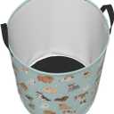 Puppy Dog Cute Animals Round Laundry Hamper Storage Basket Toys Clothes Organizer Bin For Home Bathroom Bedroom Dorm Nursery, 38l