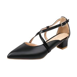 Women's Foreign Trade Large Spring New PU Leather Buckle Heel Hollow Back Sandals Sandal Slides, Size 10 Women's Foreign Trade Large Spring New PU Leather Buckle Heel Hollow Back Sandals Sandal Slides, Size 10