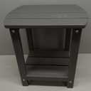 Adirondack Square Outdoor Side Table,2-Tier Storage Patio Side Table, HDPE End Tables for Backyard Pool Porch Garden Lawn, a:Oval 2-Tier
