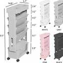 5-Tier Mobile Bookshelf, Rolling Bookcase Book Storage Rack, Movable File Folder Organizer Cart with Wheels for Home Study Office Living Room Classroom, Gray (Grey)