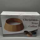 28in Christmas Tree Collar - Wicker Woven Tree Collars for Artificial Trees - Handmade Rattan Rustic Farmhouse Basket for Tree Base Cover with Cord Cut-Out for 6ft 7.5ft 8ft Trees (Black)