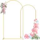 Metal Arch Backdrop Stand, 7.2FT+6FT Wedding Arch Frame, Gold Wedding Arch Backdrop Stand Set of 2, Balloon Arch Backdrop for Wedding Birthday Party Baby Shower Graduation Ceremony