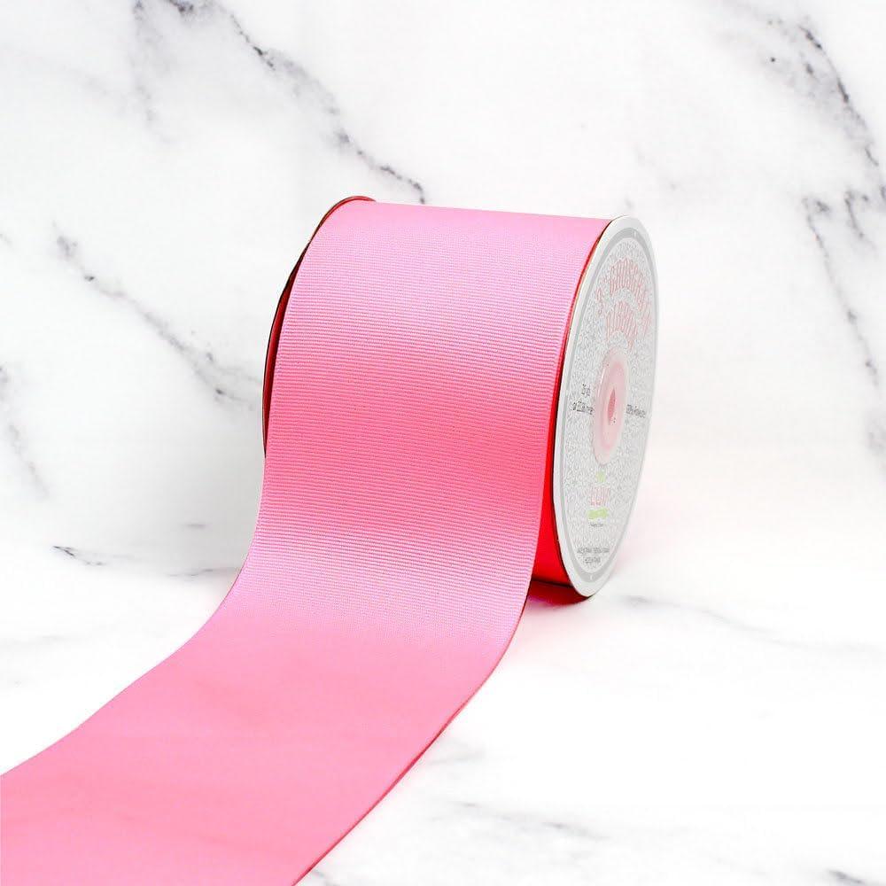 Creative Ideas, 3 Inch Solid Grosgrain Ribbon, 25 Yards, Baby Doll Pink