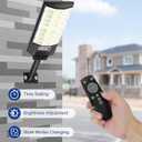 4 Pack Solar Street Lights, Outdoor Flood Light with Dual Motion Sensors, Dusk to Dawn, 6500k Dimmable Security Lamps with Remote Control, IP66 Waterproof Solar Powered Parking Lot Lights